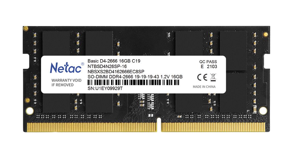 New Netac 16GB DDR4 Ram 3200MHz Laptop Memory Ram  PC4-3200 1.2V CL22 260-Pin SO-DIMM