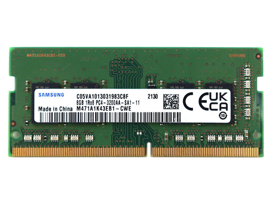New SAMSUNG 8GB 1RX8 DDR4 SODIMM PC4-25600 3200MHZ LAPTOP MEMORY M471A1K43EB1-CWE
