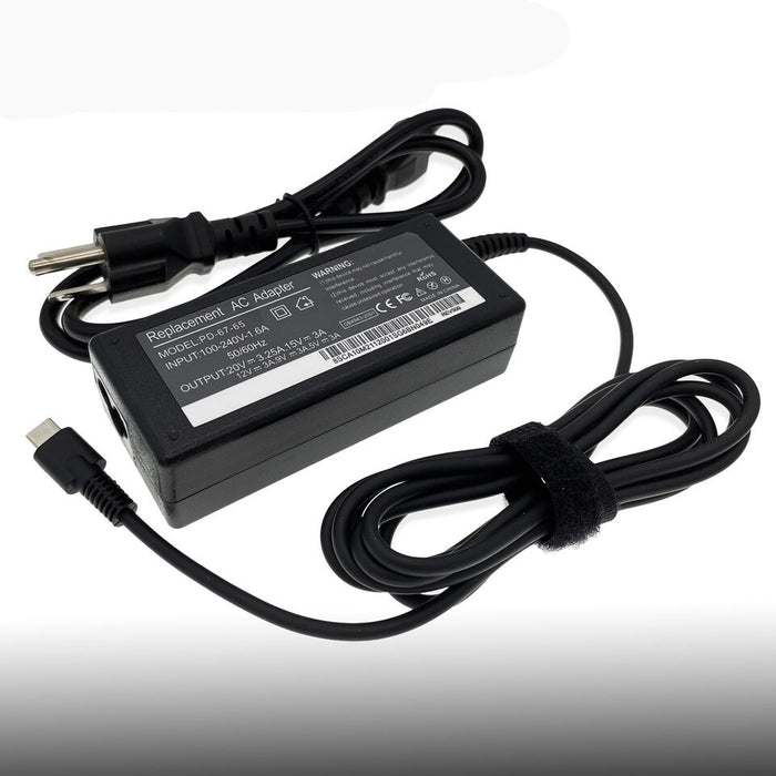 New Lenovo ThinkPad T490 T490s T495 T495s AC Adapter Charger with Cord USB-C 65W
