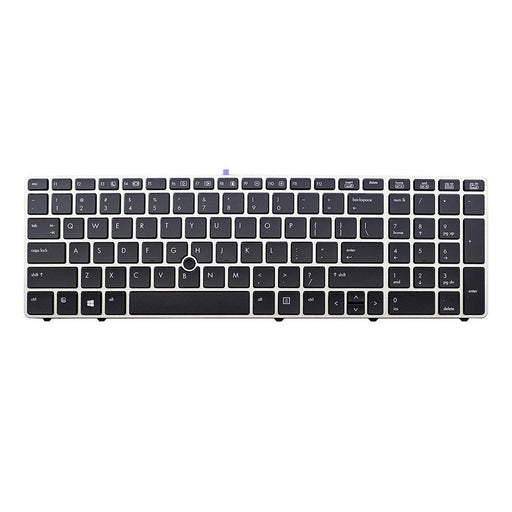 New HP Elitebook 8560P Black Keyboard with Silver Frame & Pointer 641179-001 55010KT00-289-G - LaptopParts.ca