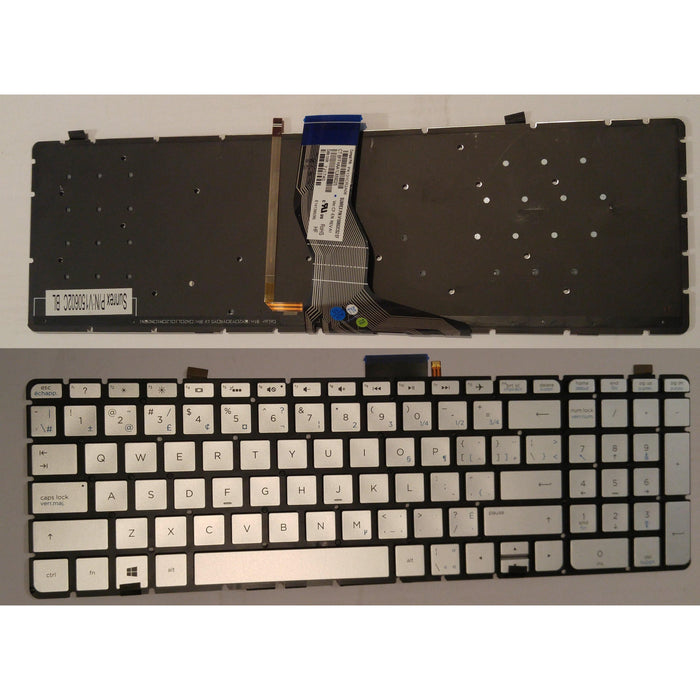 New HP 15-AB 15-AK 15-BC 15-CD 15-CS 15-DY 15-GW Canadian Keyboard Silver Backlit V150602CS2 PK131CR2A08