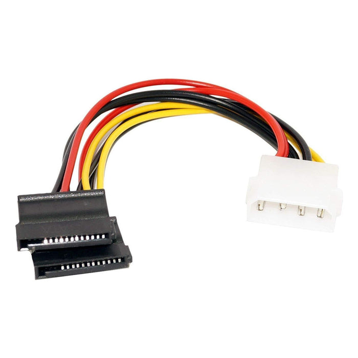 Molex to 2 SATA Dual Power Y Splitter Adaptor Cable Lead 2 Way 4 Pin -15 Pin