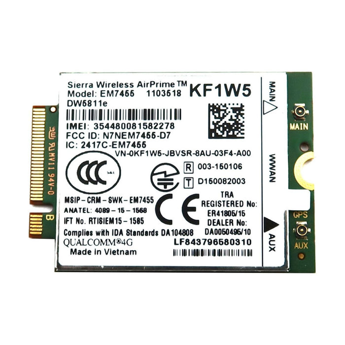 New Dell Qualcomm Sierra Wireless Airprime EM7455 4G LTE 100MBPS NGFF WWAN Module KF1W5