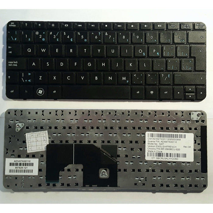 New HP Compaq Mini 210 Mini 210 Series French Canadian Keyboard 587829-121 AENM7K00110