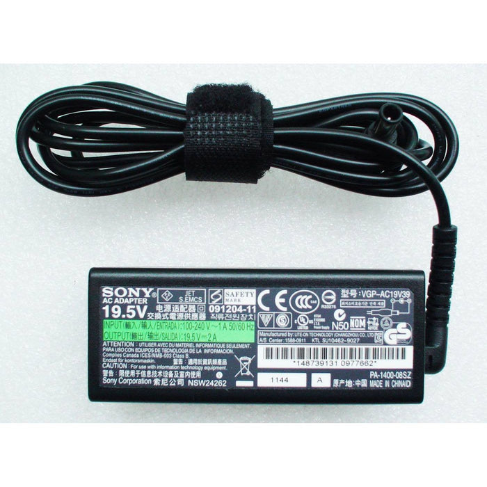 New Genuine Sony AC Adapter Charger VGP-AC19V39 19.5V 2A 39W 6.0*4.4mm with Central Pin Inside