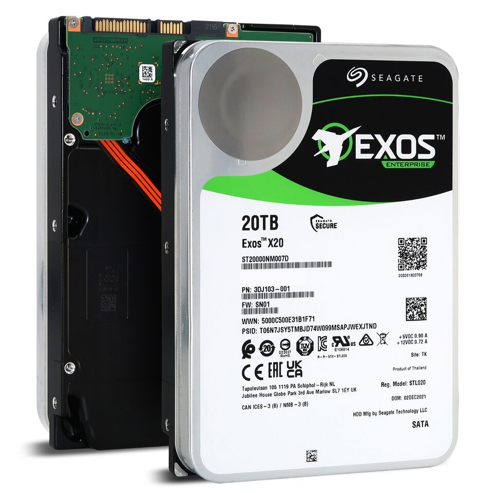 What is the difference between Seagate Exos X20 and IronWolf Pro?