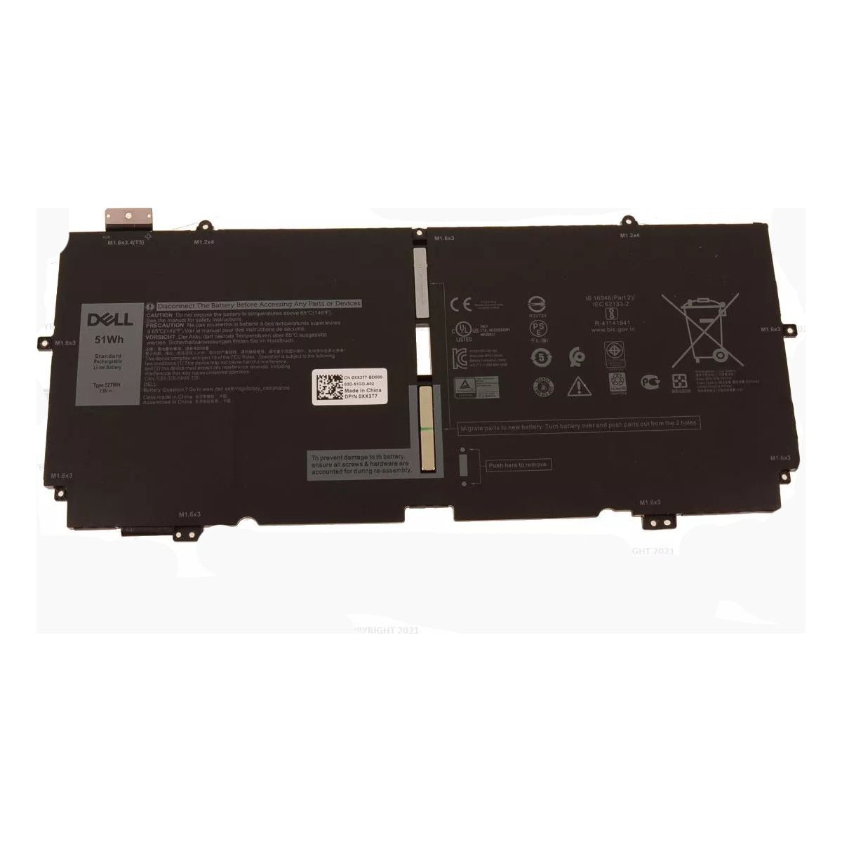 What is the battery life of Dell XPS 13 2 in 1?