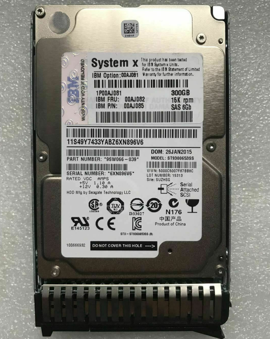 New IBM 300GB 15K 6GBPS SAS 2.5″ Hard Drive X3650 M5 X6 00AJ082 00AJ081 00AJ085