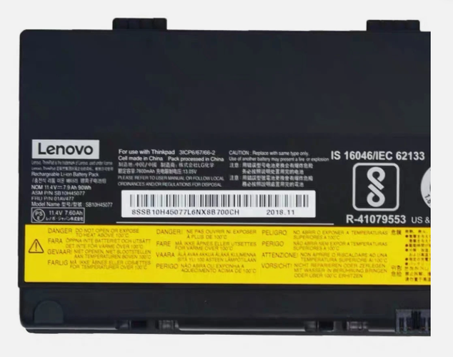New Genuine Lenovo ThinkPad P50 P51 P52 High Capacity Battery 90Wh