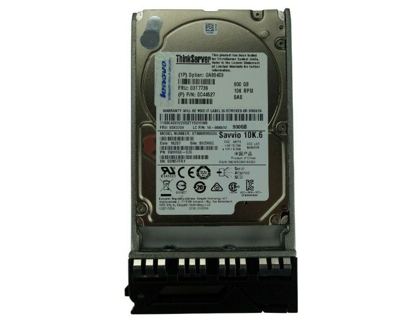 New Lenovo TD340 RD430 RD440 RD630 RD640 900GB 10K SAS 6Gbps 2.5″ HDD with Tray 03X3789