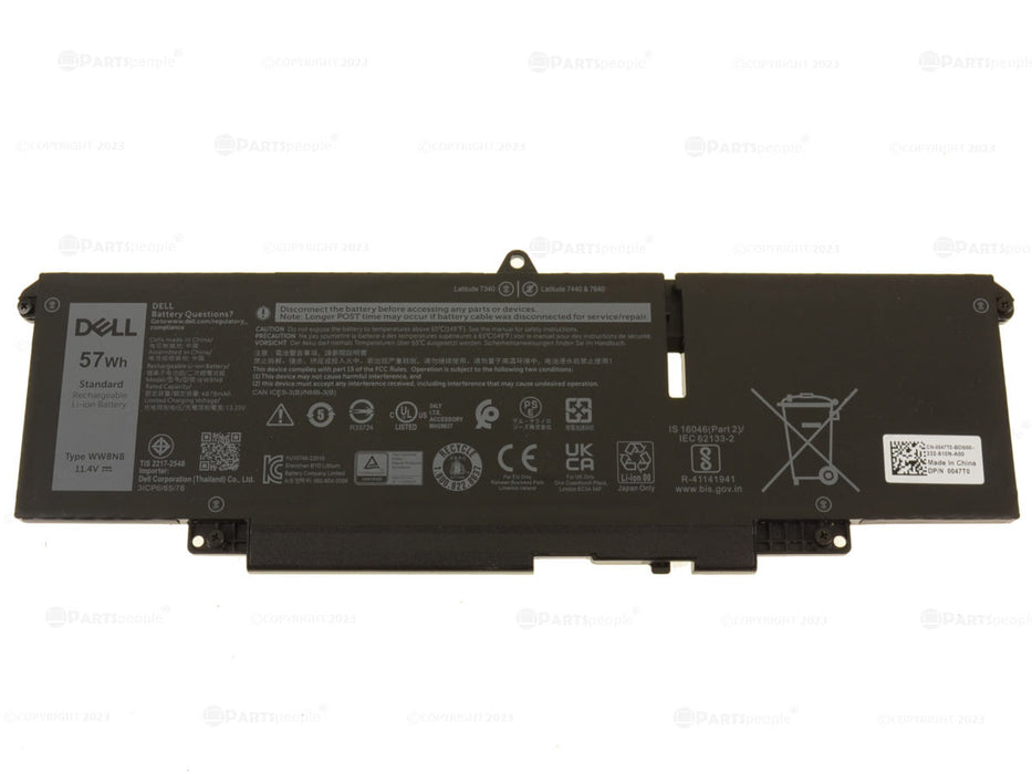 New  Dell OEM Original Latitude 7440 7340 7640 57Wh 3-cell Long Life Cycle Laptop Battery WW8N8