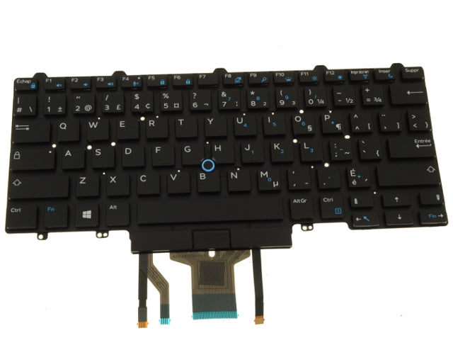 New French Canadian Dell OEM Latitude E7450 E5450 Laptop Backlit Keyboard Dual Point 0GNFR