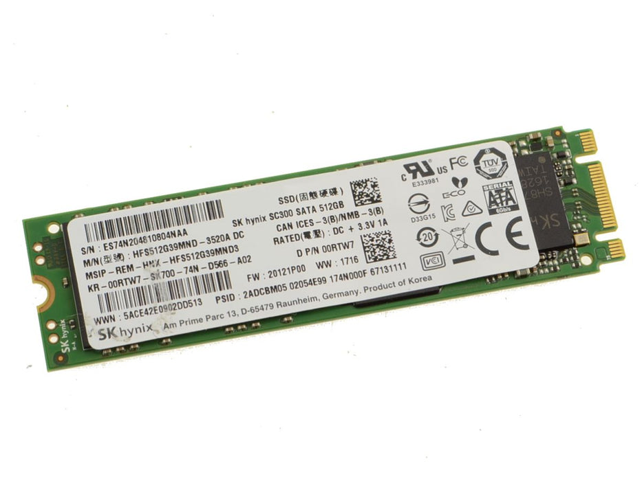 Used SK Hynix 512GB SSD Hard Drive M.2 2280 Card 512GB 0RTW7