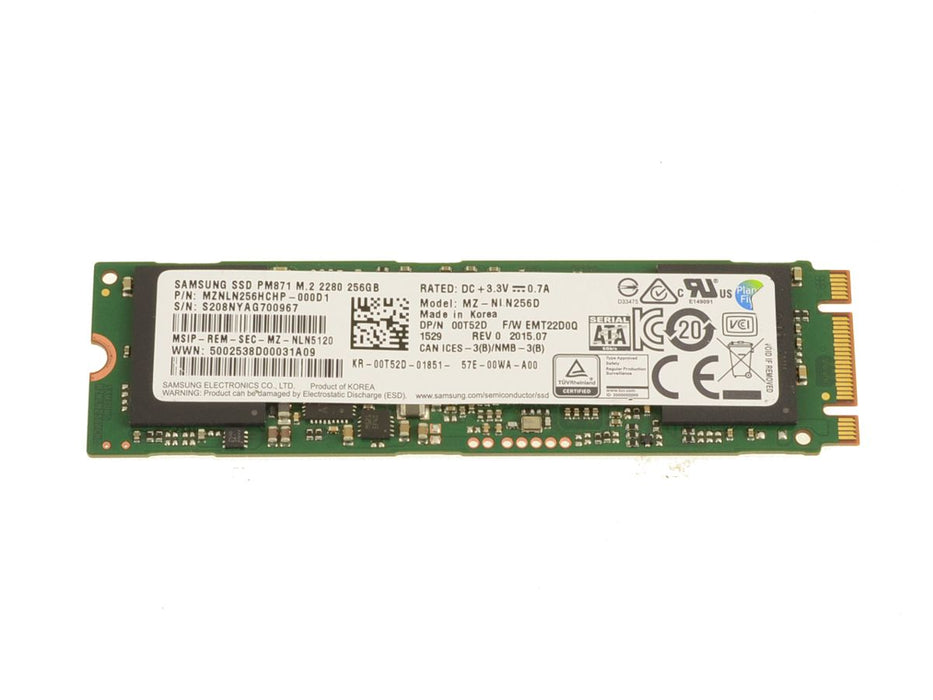 Used Samsung 256GB SATA SSD Hard Drive M.2 2280 Card 256GB 0T52D