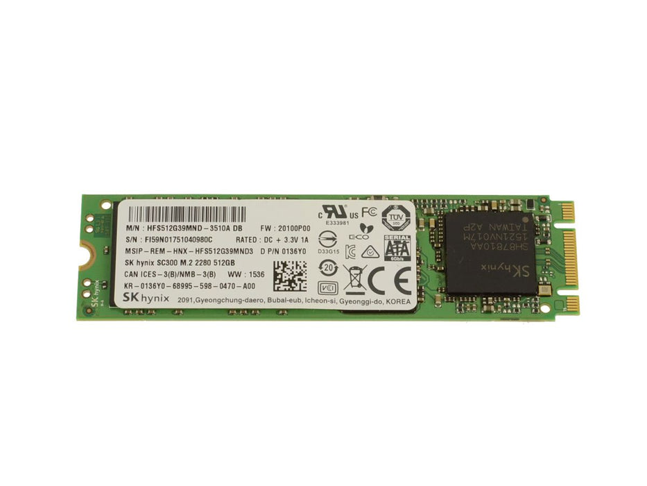 Used SK Hynix SC300 512GB SATA SSD Hard Drive M.2 2280 Card 512GB 136Y0