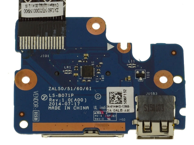 Dell OEM Latitude 3550 USB / SD Card Reader IO Circuit Board - 1H4KD