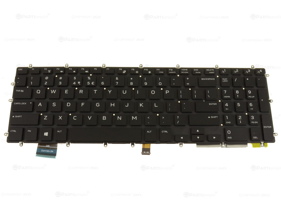 New US INTL OEM Alienware m17 m15 Backlit Laptop Keyboard Assembly  m17 Brackets 1PGHR WHYHX