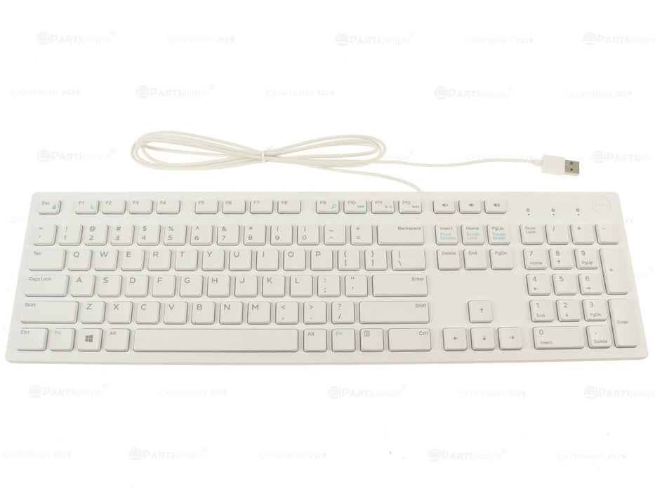 New Dell OEM KB216 USB Slim Quiet 104-Key Keyboard White 1R4YX
