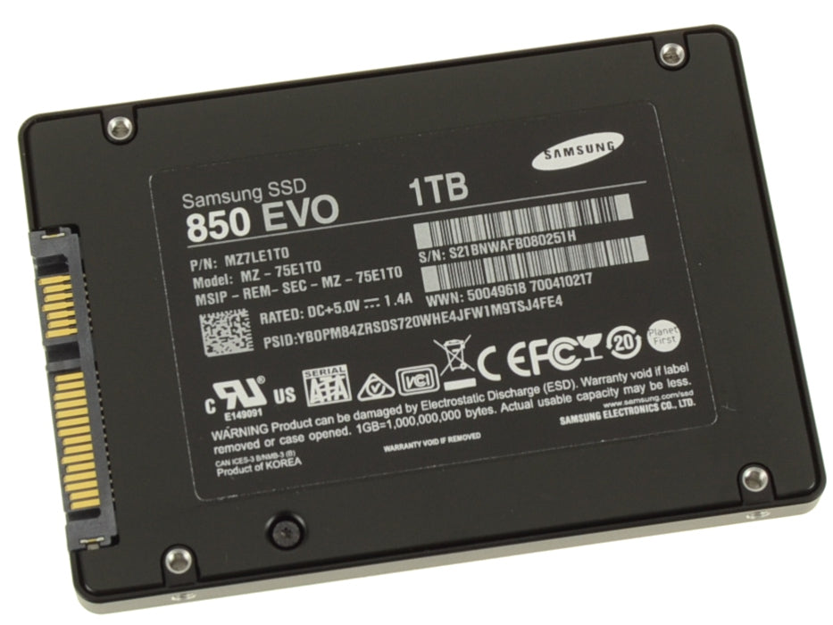 Used Samsung SSD 850 EVO 1TB Terabyte SATA III SSD 6Gbp/s 2.5" Internal Solid State Drive 7mm SSD