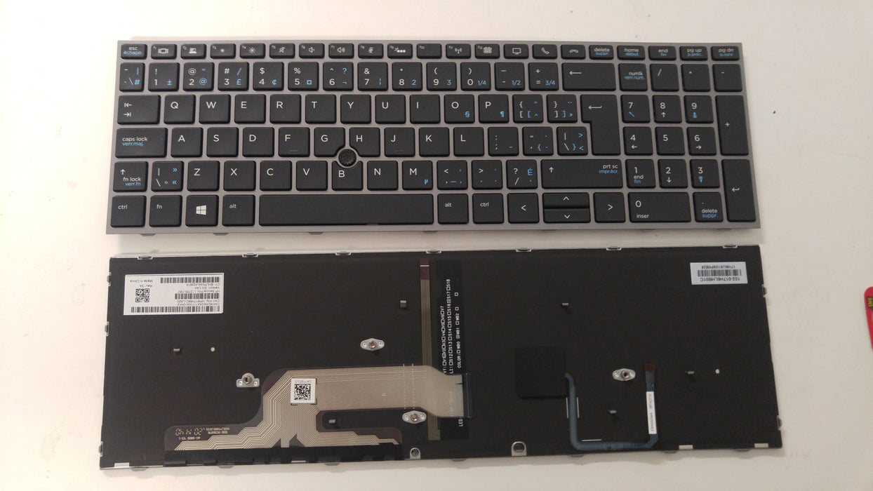 New HP Zbook 15 G5 15 G6 Zbook 17 G5 17 G6 Keyboard L12765-DB2 Canadian Bilingual CA Gray frame Backlit