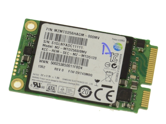 Used Samsung 256GB mSATA Mini-PCI E SSD Solid State Hard Drive SSD 256GB