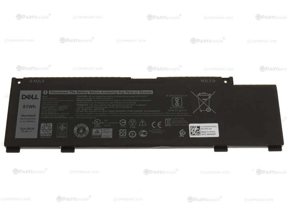 Nouvelle batterie d'ordinateur portable Dell OEM originale série G G3 3590 Inspiron 5490 51Wh 3 cellules 266J9