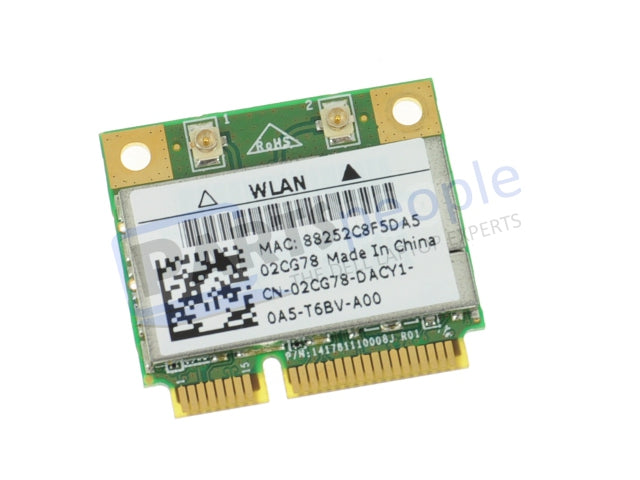 Used Dell OEM Wireless DW1701 Atheros Draft N Wireless WiFi 802.11 b/g/n  Half-Height Mini-PCI Express Card 2CG78