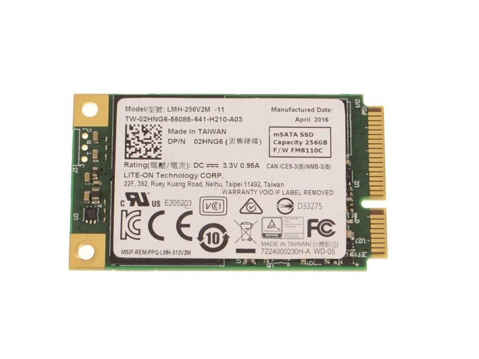 Used Lite-On 256GB mSATA Mini-PCI E SSD Solid State Hard Drive SSD 256GB 2HNG6