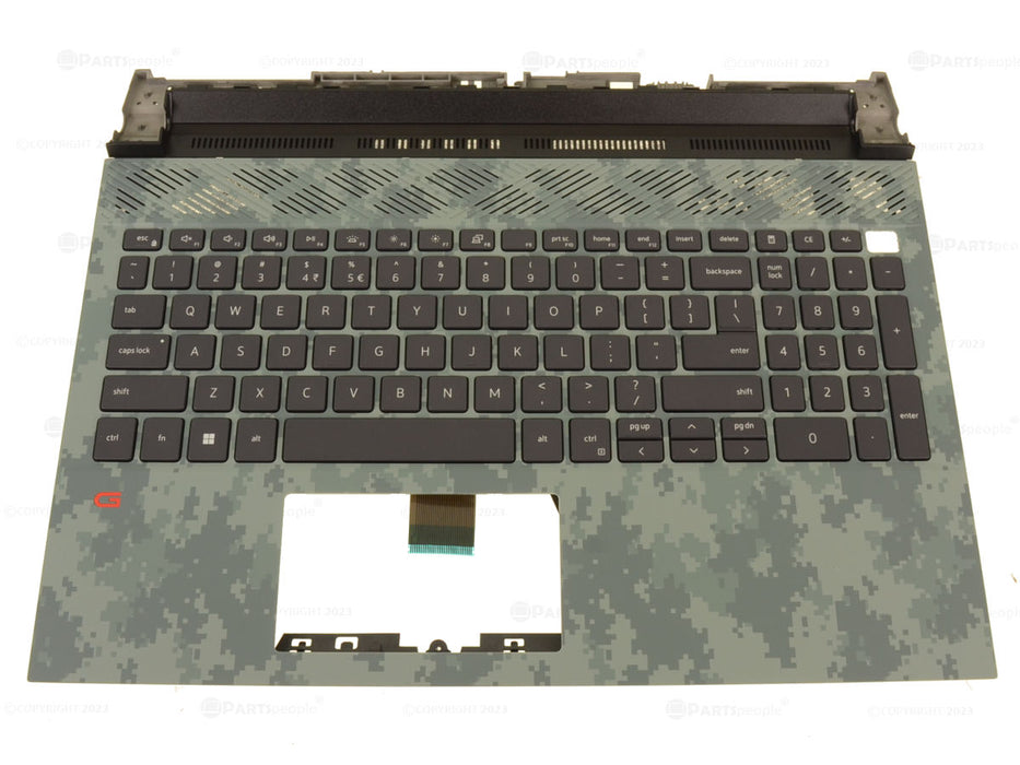New US INTL Dell OEM G Series G15 5520 5521 5525 Palmrest Backlit Keyboard Assembly Camo M85V4 2XTGG