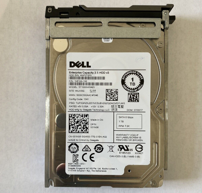 New Dell Seagate ST1000NX0423 1TB 7.2K RPM 2.5″ SATA HDD Hard Drive 31N08 031N08