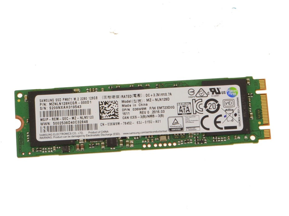 Used Samsung 128GB SSD Hard Drive M.2 2280 Card 128GB 36W9M