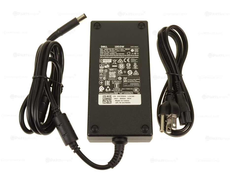 Nouveau Chargeur d'ordinateur portable Dell OEM Precision Alienware 180 Watt Adaptateur secteur AC/DC 7.4mm 74X5J DW5G3