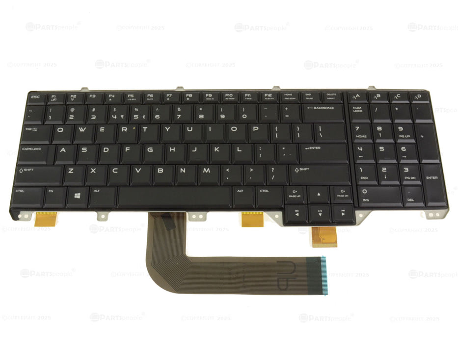 New US Intl OEM Alienware 17 R1 18 R1  Backlit Laptop Keyboard Assembly 4H8N6