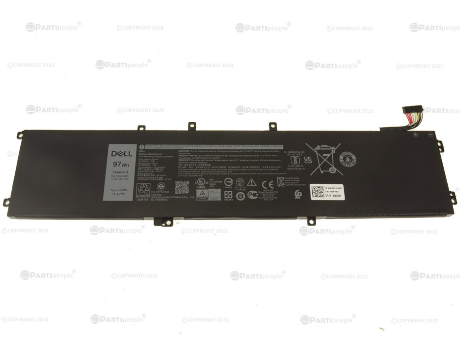 Used Dell Original Inspiron 7501 Vostro 7500 G7 7700 6-Cell 97Wh OEM Extended Battery W62W6