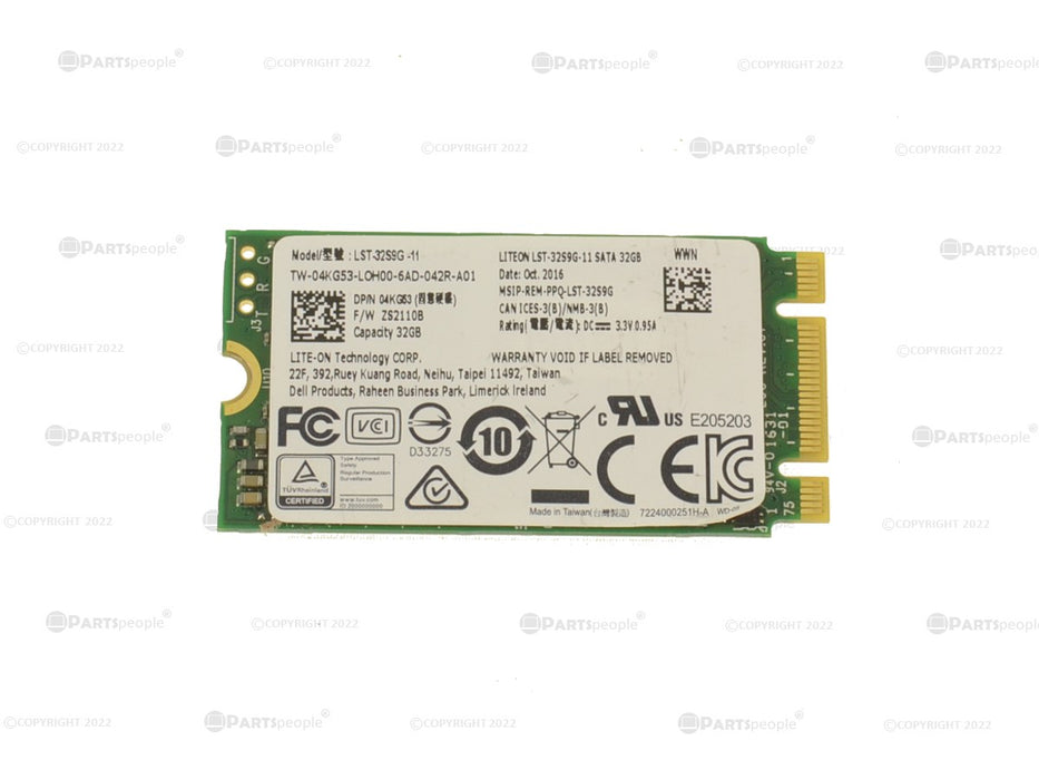 Used Dell OEM Chromebook 13 7310 32gb SSD SATA Hard Drive M.2 2242 Card 4KG53