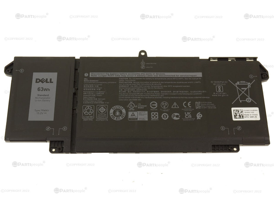 New  Dell OEM Original Latitude 5320 7320 7420 7520 63Wh 4-cell Laptop Battery 7FMXV