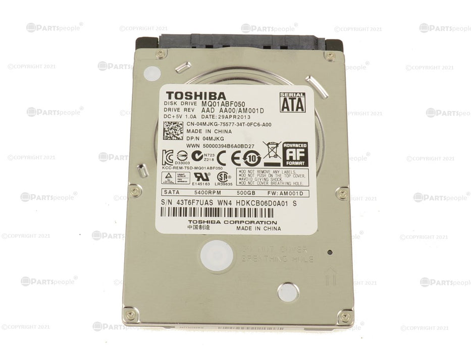 Used Toshiba 500GB SATA 6GB/s 2.5" Laptop Hard Drive 5400rpm 7mm 4MJKG