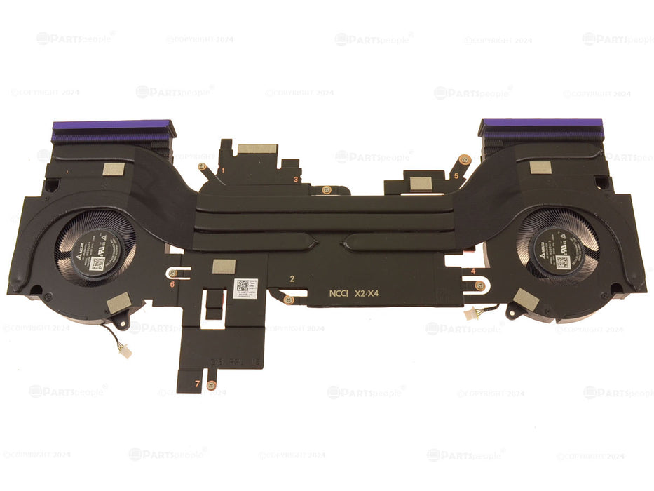 Used Dell OEM G Series G16 7630 CPU Graphics Cooling Heatsink Fan Assembly RTX 4050 4060 4MP4T