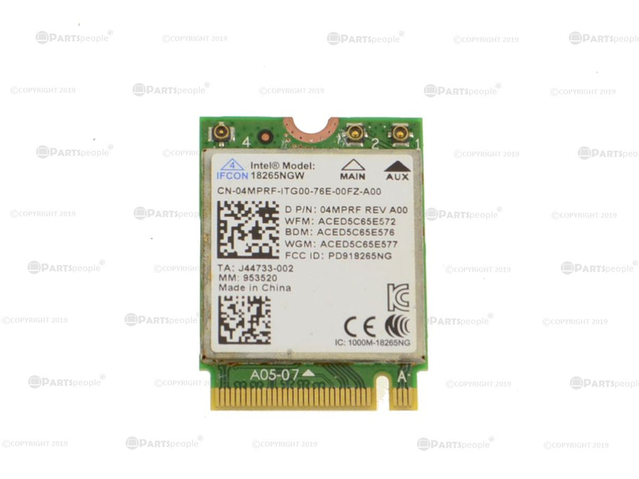 Used Intel Tri-Band Wireless-AC 18265 WLAN WiFi  802.11ac Bluetooth 4.2 M.2 Card 4MPRF