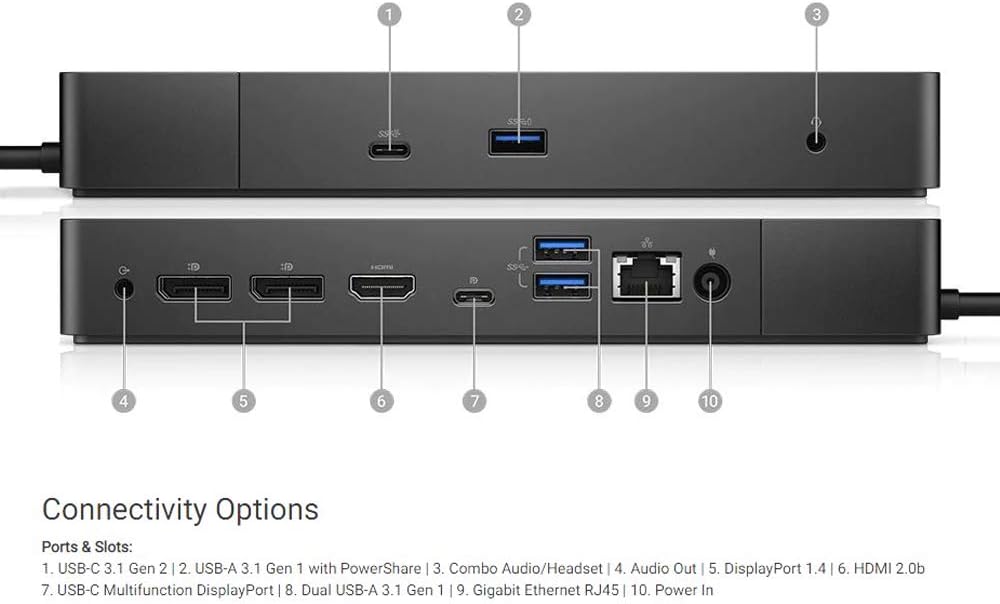 New Dell Performance Dock WD19DC Docking Station with 240W Power Adapter - LaptopParts.ca