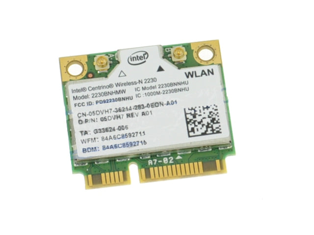 Used Intel Centrino Wireless-N 2230 WLAN WiFi 802.11 b/g/n  Bluetooth Half-Height Mini-PCI Express Card 5DVH7