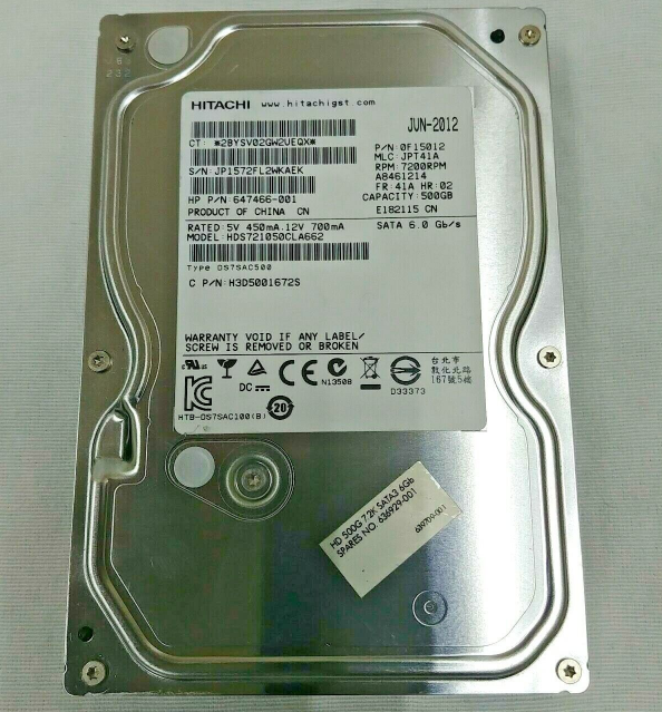 New HP 500GB 7200RPM SATA Hard Drive 636929-001 647466-001 HDS721050CLA662