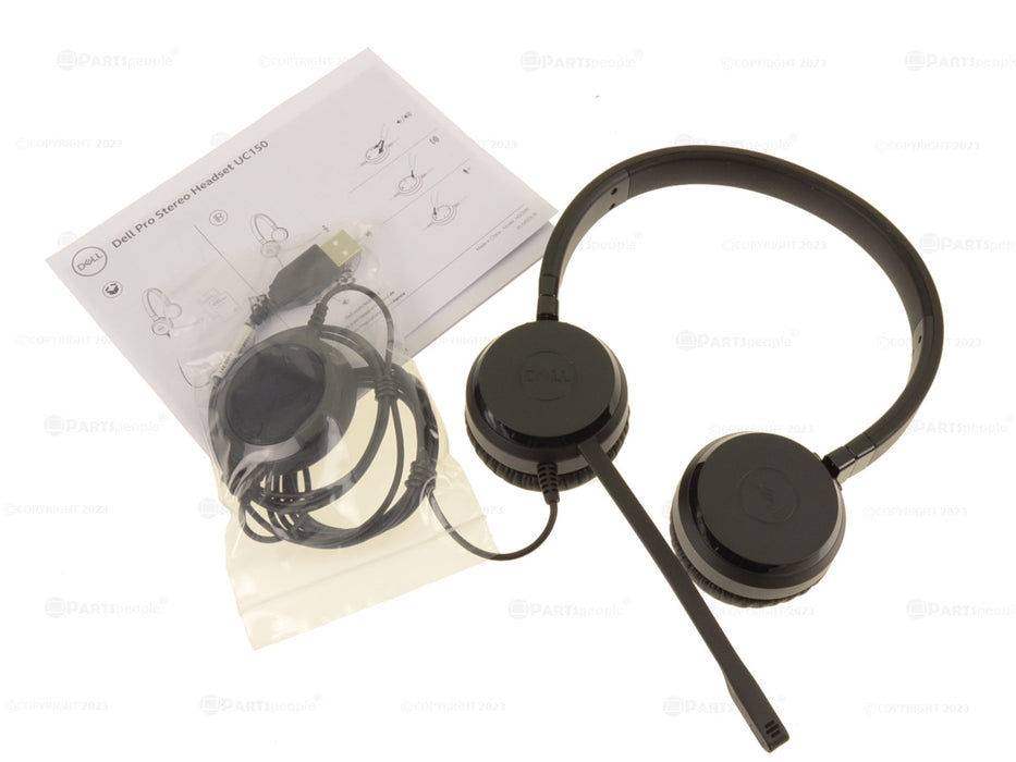 New Dell OEM Pro UC150 USB Stereo Headset wBoom Microphone 65VVV