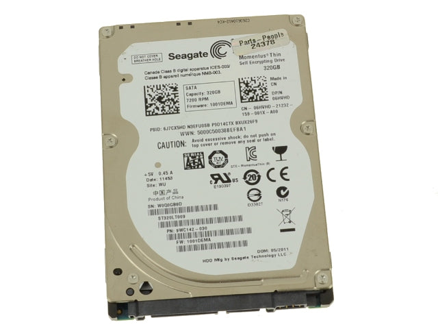 Used Seagate Momentus 320gb SATA Laptop Hard Drive 3Gb/s 7200rpm 7mm 6HVHD