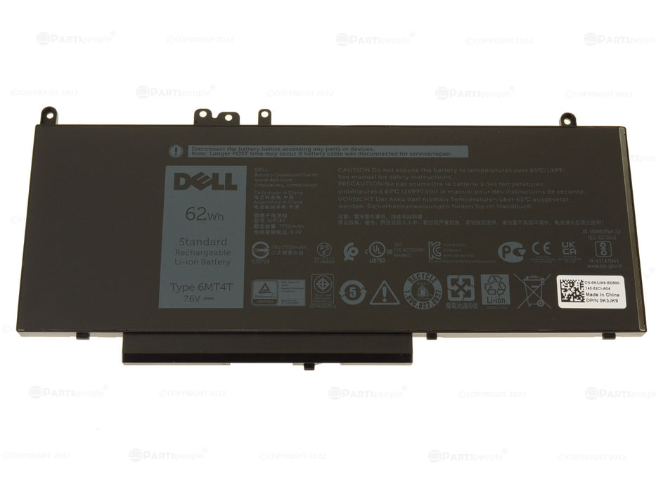 New Dell Latitude E5470 E5570 Precision 3510 4-cell 62Wh OEM Original Battery 6MT4T 7V69Y TXF9M HK6DV K3JK9 CHWGG 79VRK