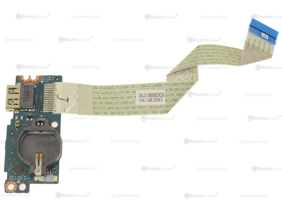 Dell OEM Inspiron 14 (3481 / 3482) USB / SD Card Reader IO Circuit Board - 6RD8G
