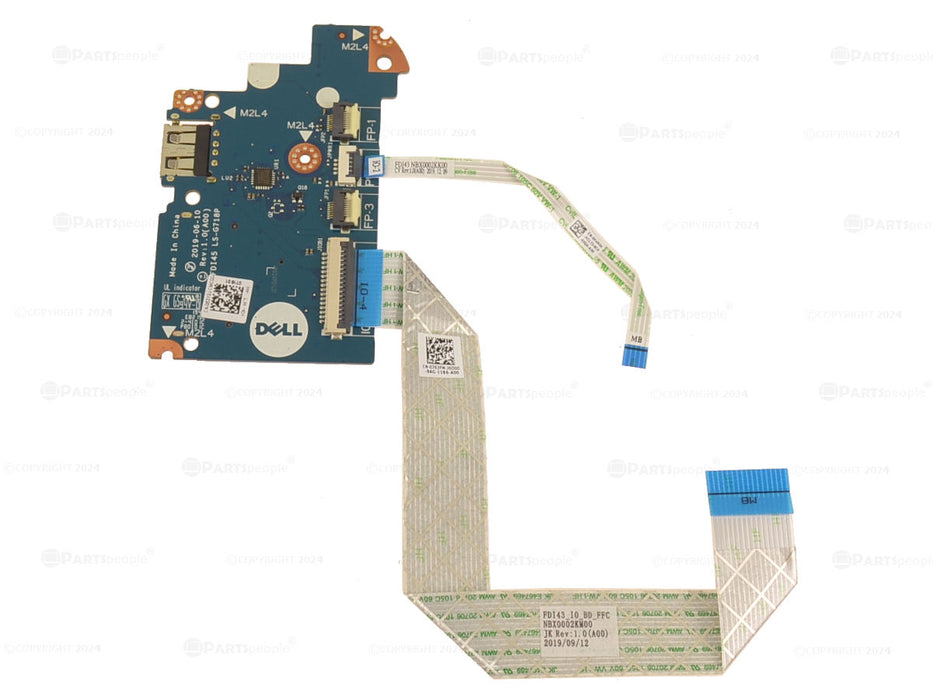 New Dell OEM Inspiron 5493 5494 Power Button USB SD Card Reader IO Circuit Board  Cable 763FM 53Y9J 70GDM