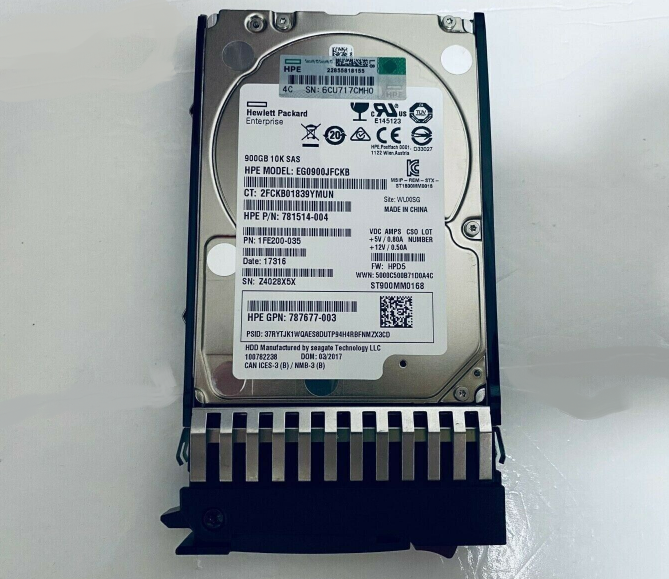 New HPE ENTERPRISE 900GB 10K 12G SFF 2.5″ SAS MSA DP HARD DRIVE 787647-001 J9F47A