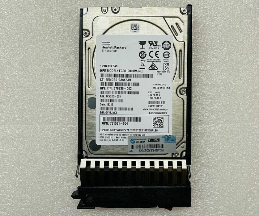 New HPE ENTERPRISE HD 1.2TB 12G SAS 10K SFF 2.5" 787648-001 J9F48A