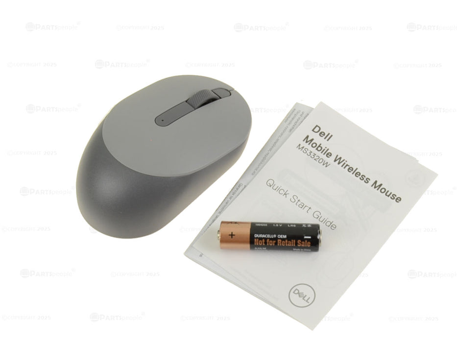 New Dell OEM MS3320W Wireless 3-Button Mouse Titan Gray 7D0CY